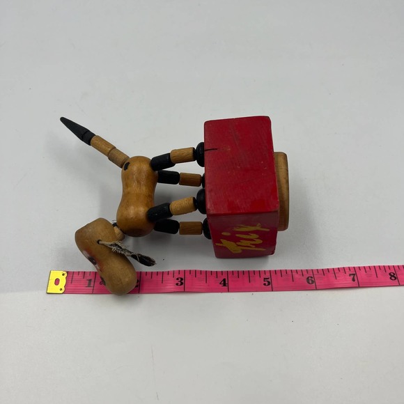 1950's Wood Push/Press-Up Kohner Dog Toy Trix Articulating Joints Dancing Stand - Picture 9 of 11